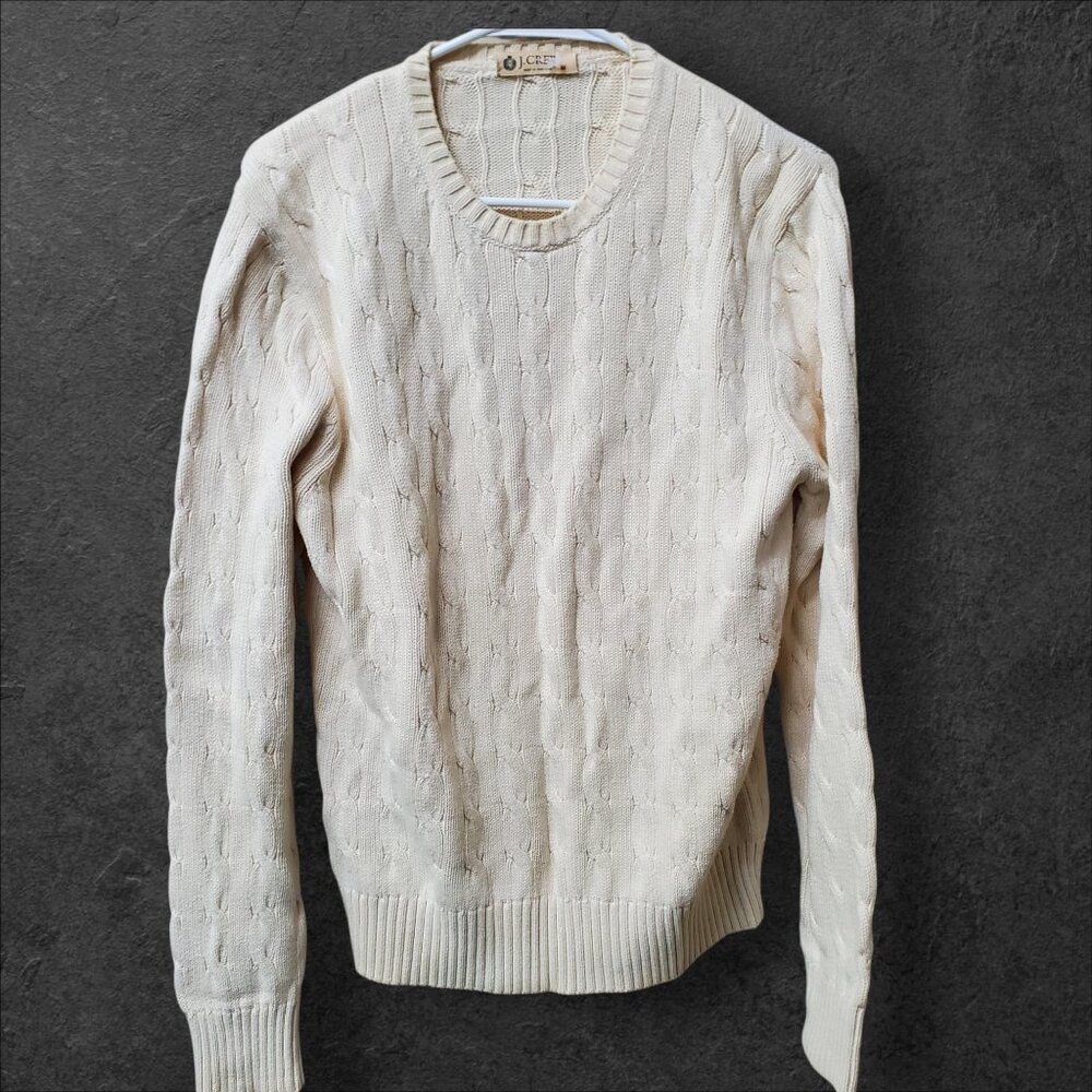 J.Crew Cable Knit Sweater Medium‎ Ivory